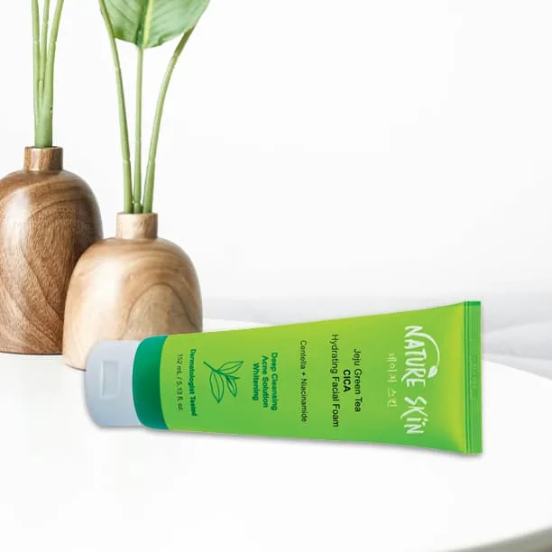 🌿 Nature Skin Jeju Green Tea CICA Facial Foam* *মেড ইন কোরিয়া 🇰🇷 | প্রাকৃতিক যত্নে গভীর ক্লিনজিং 4