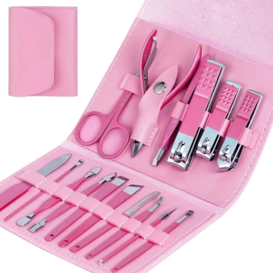 16 Pcs Manicure Set Professional Nail Clippers Pedicure Kit, 2